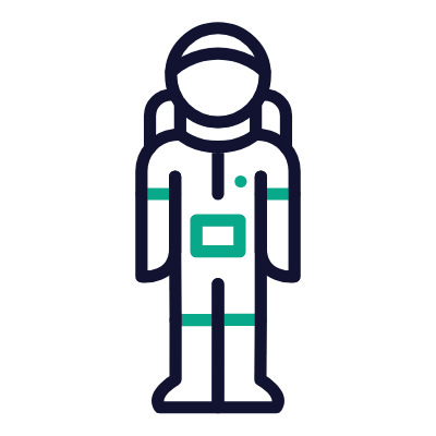 Astronaut, Animated Icon, Outline