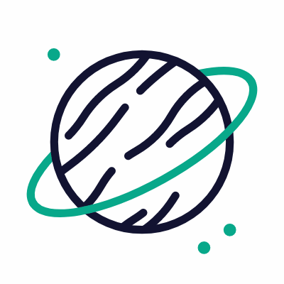 Planet, Animated Icon, Outline
