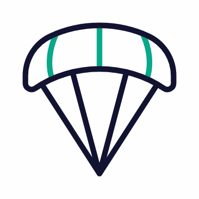 Parachute, Animated Icon, Outline