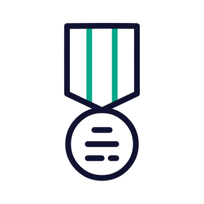 Military Medal, Animated Icon, Outline