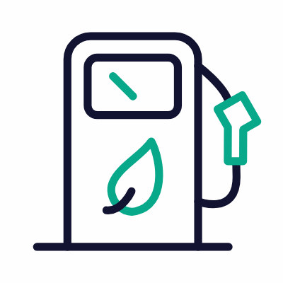 Biofuel Station, Animated Icon, Outline