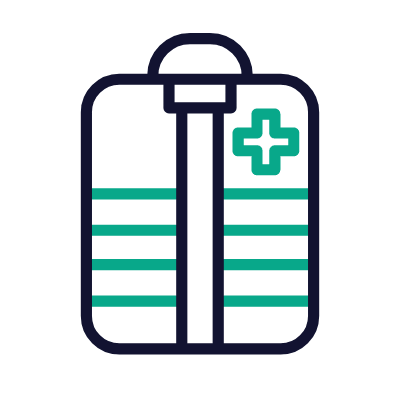 Military First Aid Kit, Animated Icon, Outline