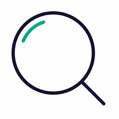 Magnifier, Animated Icon, Outline
