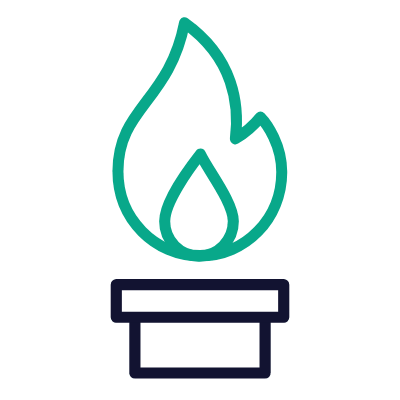 Fuel Flame, Animated Icon, Outline