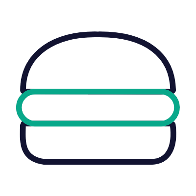 Burger, Animated Icon, Outline