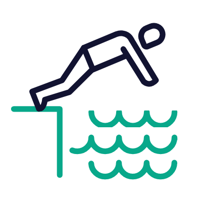 Diving, Animated Icon, Outline