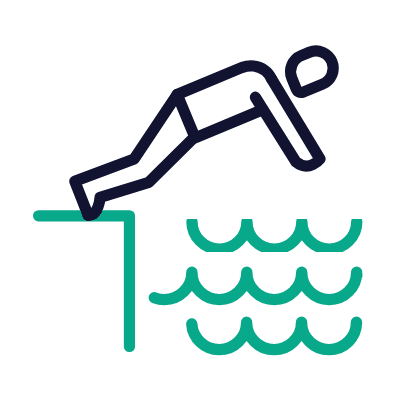 Diving, Animated Icon, Outline