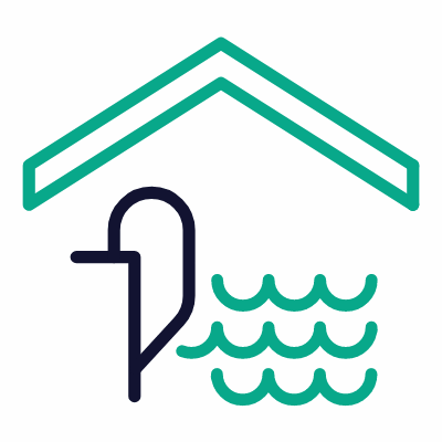 Indoor Swimming Pool, Animated Icon, Outline