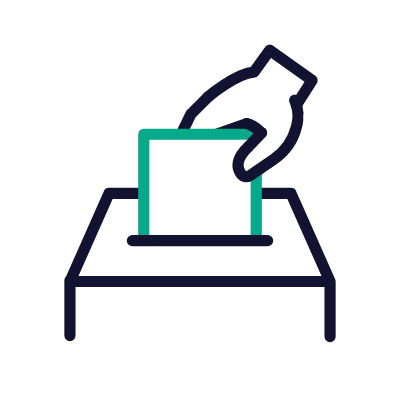 Hand Voting, Animated Icon, Outline