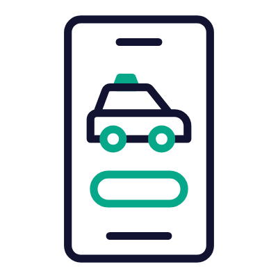 Taxi App, Animated Icon, Outline