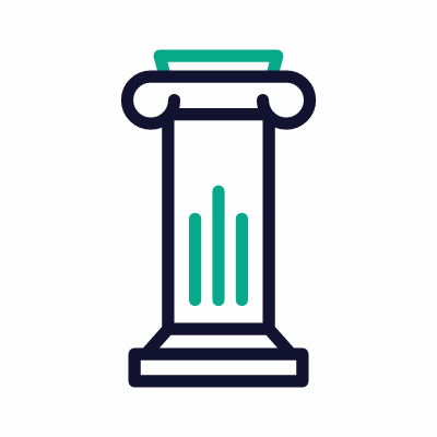 Greek Pillar, Animated Icon, Outline