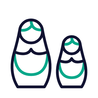 Matryoshka Doll, Animated Icon, Outline