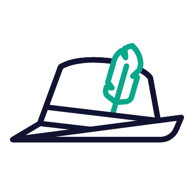 German Hat, Animated Icon, Outline