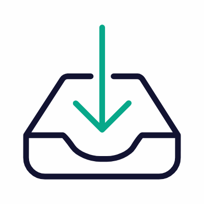 Inbox Download, Animated Icon, Outline