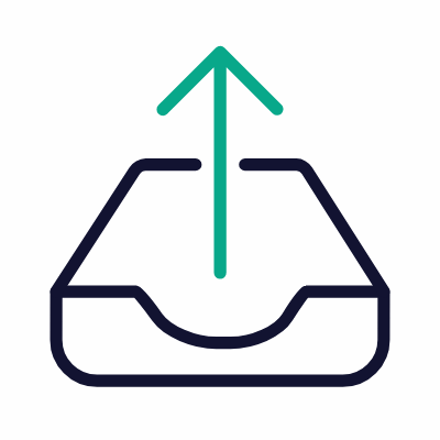 Inbox Upload, Animated Icon, Outline