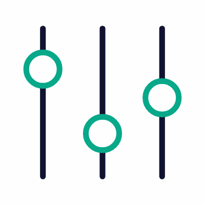Sliders Vertical, Animated Icon, Outline