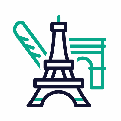 Paris, Animated Icon, Outline
