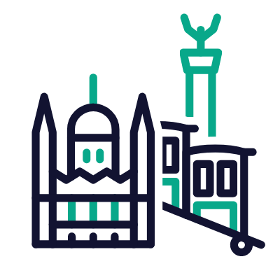 Budapest, Animated Icon, Outline