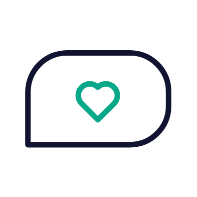 Chat Heart, Animated Icon, Outline
