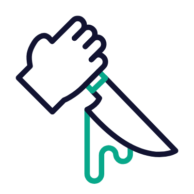 Bloody Knife, Animated Icon, Outline