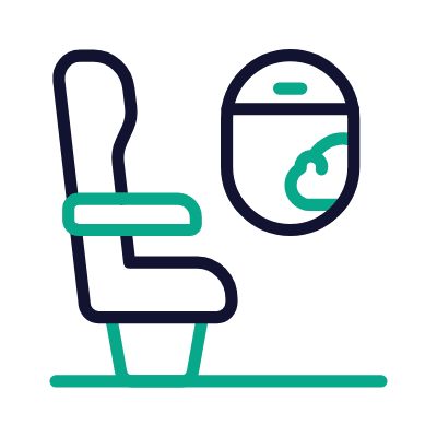 Airplane Seat, Animated Icon, Outline