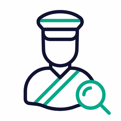 Man Border Guard, Animated Icon, Outline
