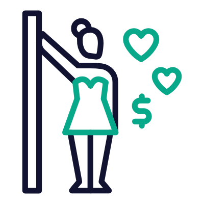Sex Worker, Animated Icon, Outline
