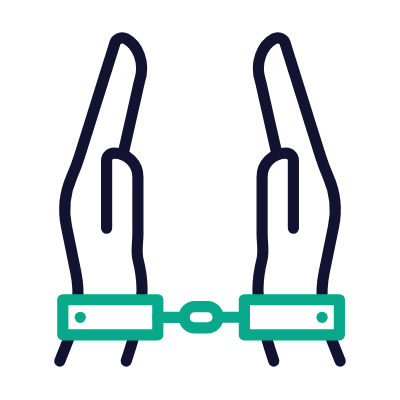 Handcuffs, Animated Icon, Outline