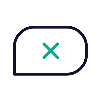 Chat Cross, Animated Icon, Outline