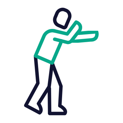 Punching, Animated Icon, Outline