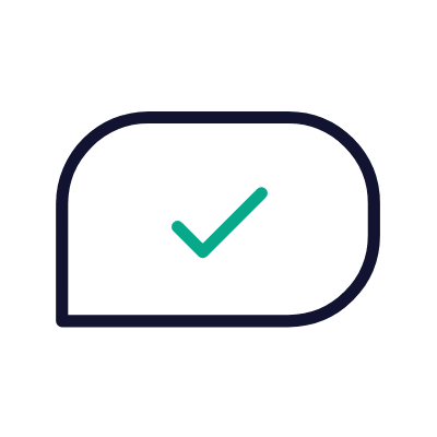 Chat Check, Animated Icon, Outline