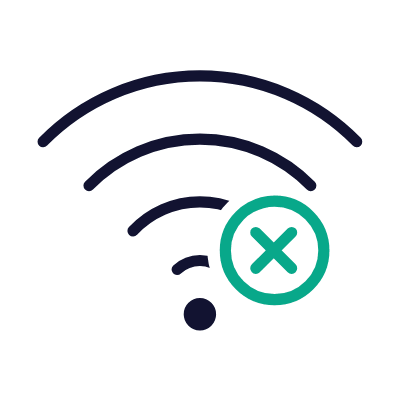 Wifi Cross, Animated Icon, Outline