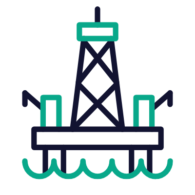 Oil rig, Animated Icon, Outline
