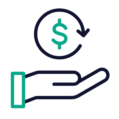 Hand Refund, Animated Icon, Outline