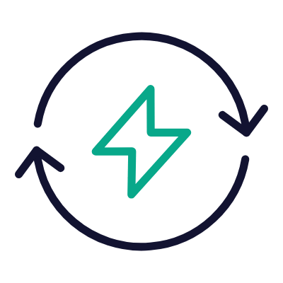 Arrows Energy, Animated Icon, Outline