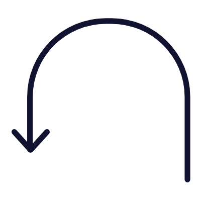 U Turn, Animated Icon, Outline
