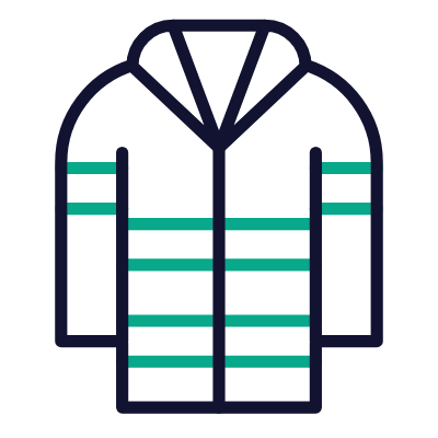 Firefighter Jacket, Animated Icon, Outline