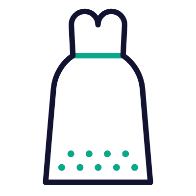 Wedding dress, Animated Icon, Outline