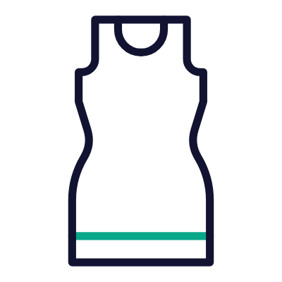 Cocktail Dress, Animated Icon, Outline