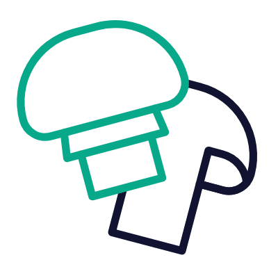 Mushrooms, Animated Icon, Outline
