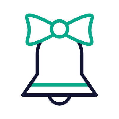 Jingle Bell, Animated Icon, Outline