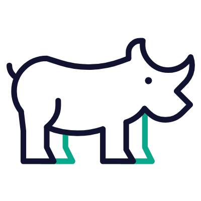 Rhino, Animated Icon, Outline