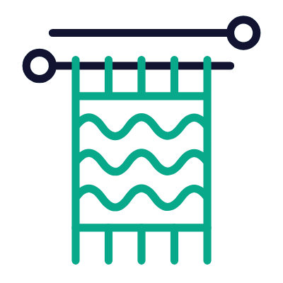 Knitting Needles, Animated Icon, Outline