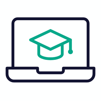 Laptop Education, Animated Icon, Outline