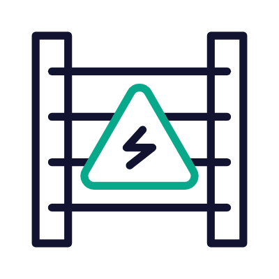 Electric fence, Animated Icon, Outline
