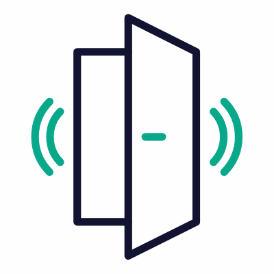 Door Alarm, Animated Icon, Outline
