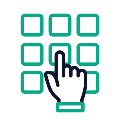 Hand Pin Pad, Animated Icon, Outline