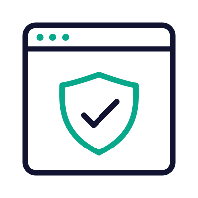 Browser Shield, Animated Icon, Outline