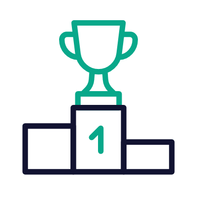 Podium Trophy, Animated Icon, Outline