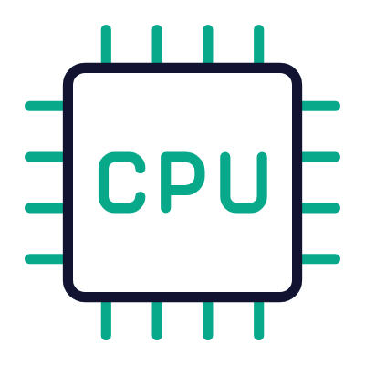 CPU Chip, Animated Icon, Outline